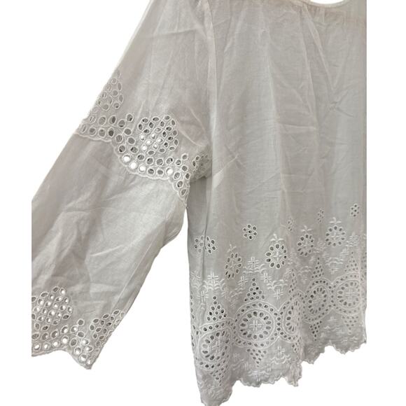 Tommy Bahama Crochet Eyelet Cercle‎ Eyelet Tunic Top White Size Small - Picture 5 of 9